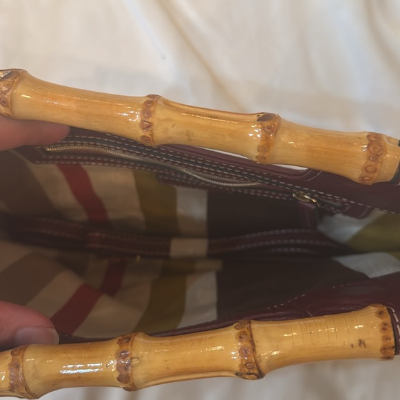 Bamboo maroon clutch or crossbody - Picture 2 of 3